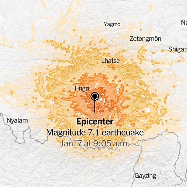 7.1-Magnitude Earthquake Strikes China’s Tibet Region Near Nepal Border