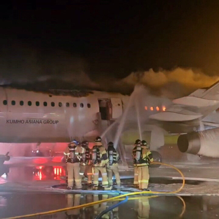 Air Busan Plane Catches Fire at South Korean Airport