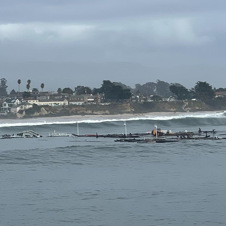 Part of Santa Cruz Wharf in California Collapses in High Surf