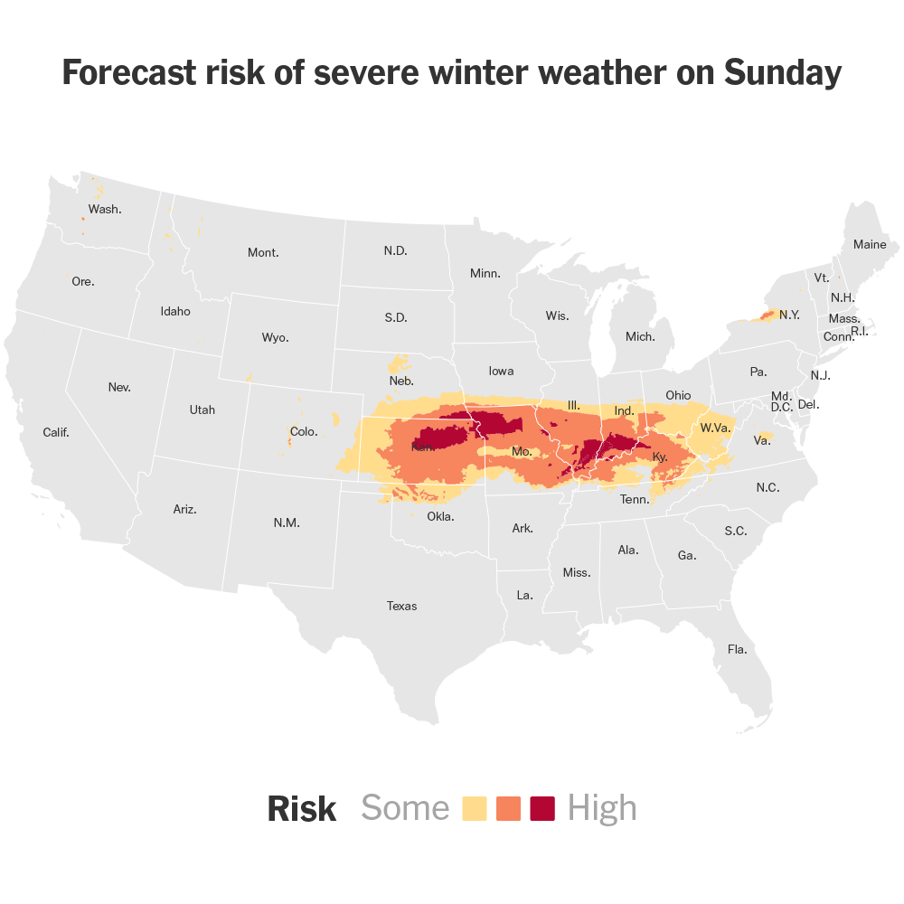 Potent Storm Blasts Parts of U.S. With Sleet, Snow and Freezing Rain