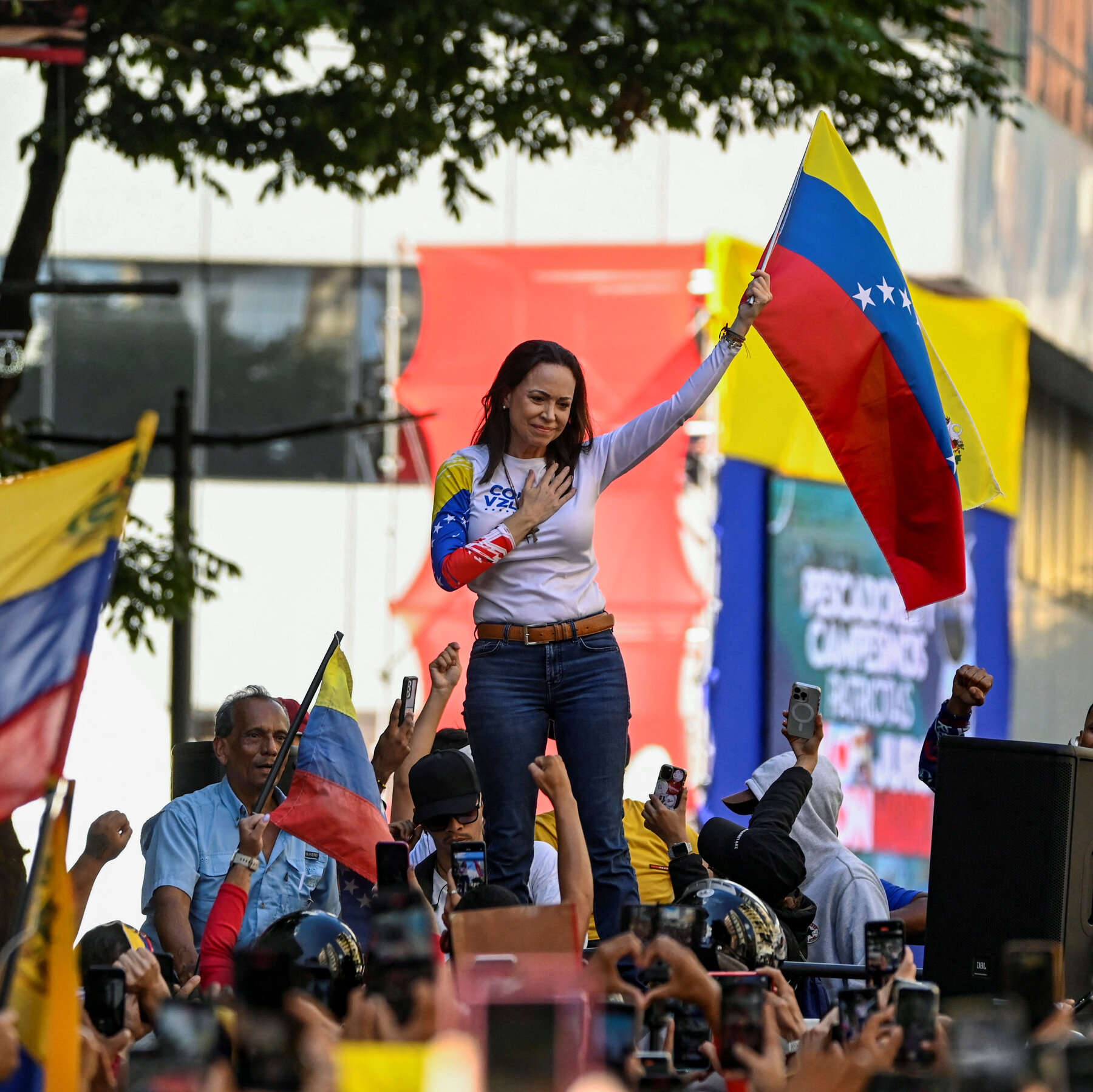 Venezuela’s Opposition Leader, Maria Corina Machado, Detained at Protest